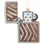 Zippo Walnut Emblem Herringbone Sweep Lighter